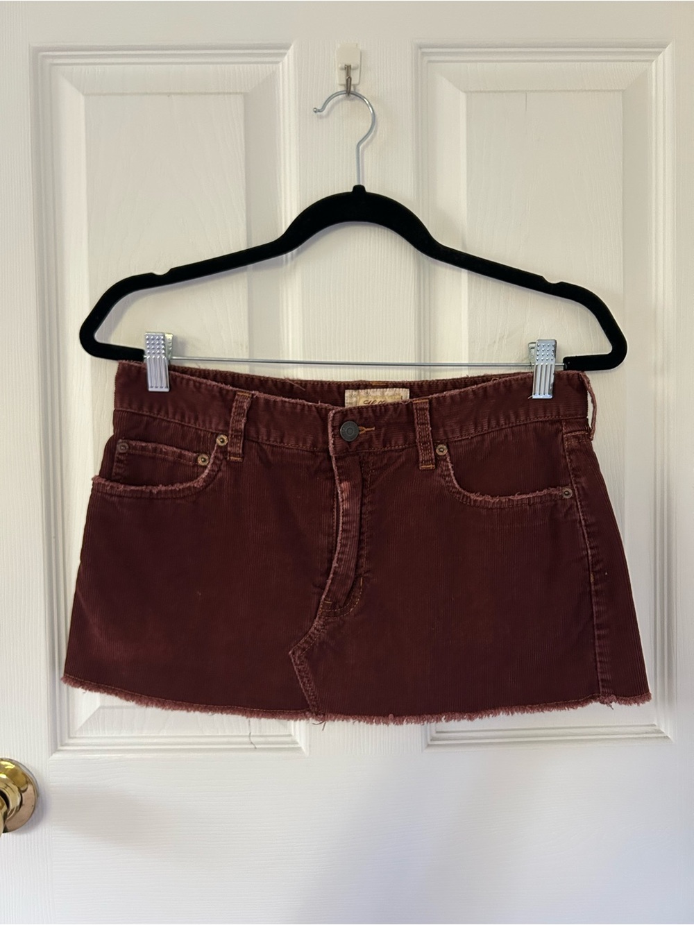 Authentic Y2K Hollister Brown Corduroy Micro Mini Skirt Size 5
